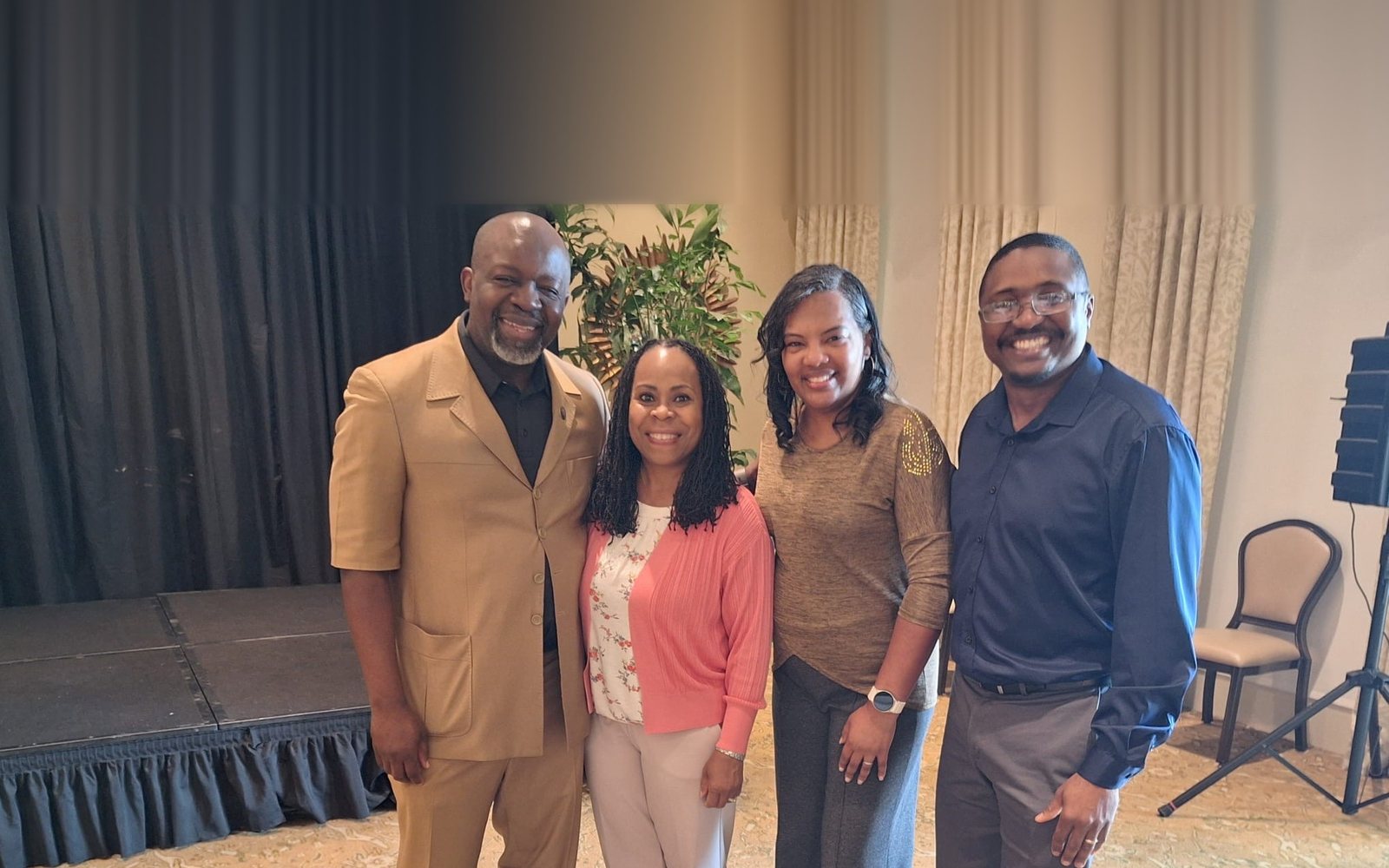 Bristan and Latondra Heaven with fellow leaders at a community gathering