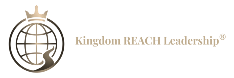 Kingdom REACH Leadership logo, horizontal, for dark backgrounds